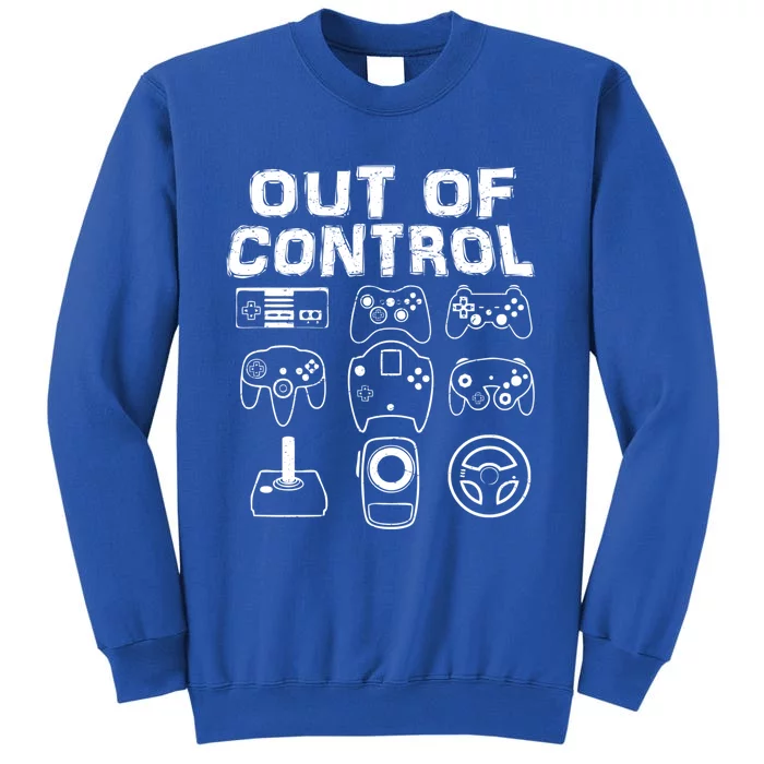 Out Of Control Funny Retro Video Game Player Teen Boy Gaming Gift Tall Sweatshirt