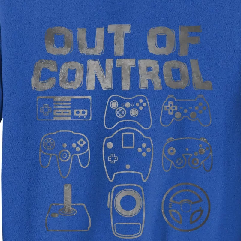 Out Of Control Funny Retro Video Game Player Teen Boy Gaming Gift Tall Sweatshirt