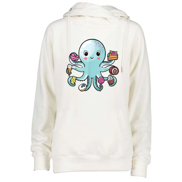 funny Octopus shirts Octopus Cake Tentacles Marine Animals Children Womens Funnel Neck Pullover Hood