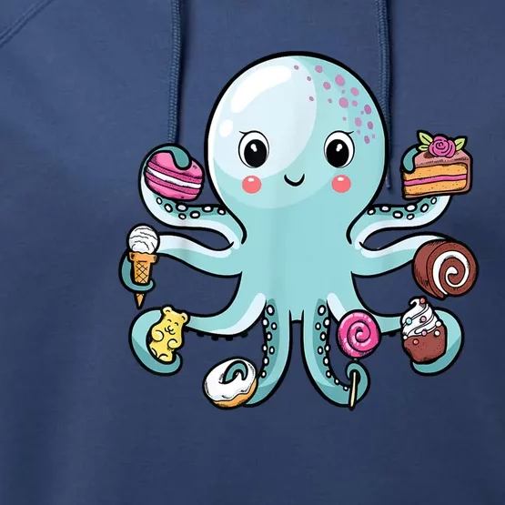 funny Octopus shirts Octopus Cake Tentacles Marine Animals Children Performance Fleece Hoodie