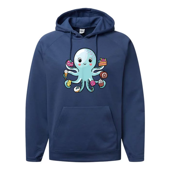 funny Octopus shirts Octopus Cake Tentacles Marine Animals Children Performance Fleece Hoodie