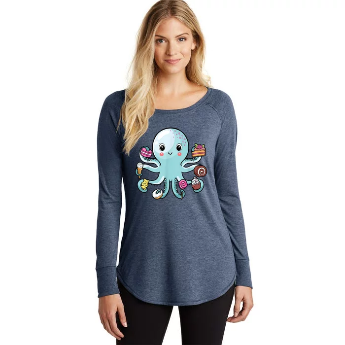 funny Octopus shirts Octopus Cake Tentacles Marine Animals Children Women's Perfect Tri Tunic Long Sleeve Shirt