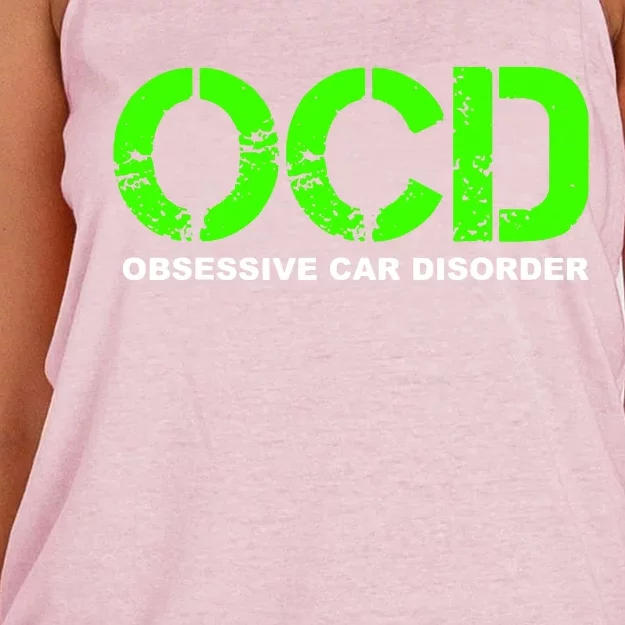 Ocd Obsessive Car Disorder Women's Knotted Racerback Tank