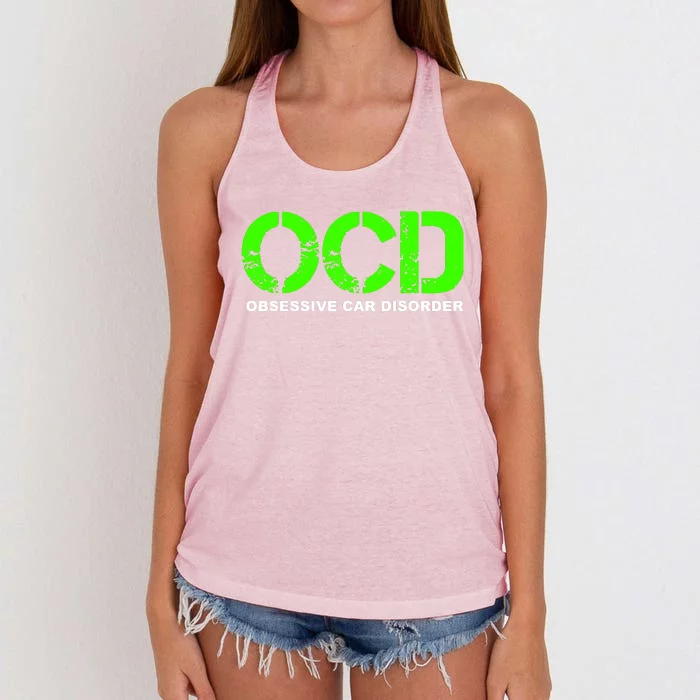 Ocd Obsessive Car Disorder Women's Knotted Racerback Tank