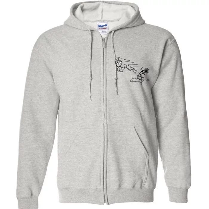 Oh Oh! Cyclist, Humorous Full Zip Hoodie