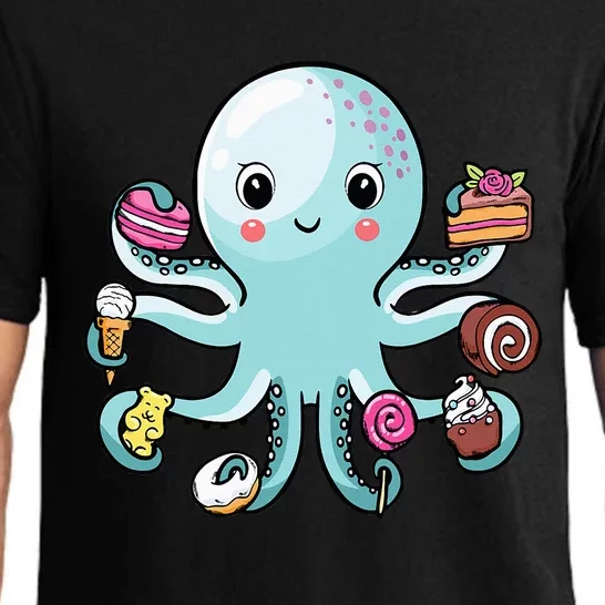 Octopus Octopus Cake Tentacles Marine Animals Children Pajama Set