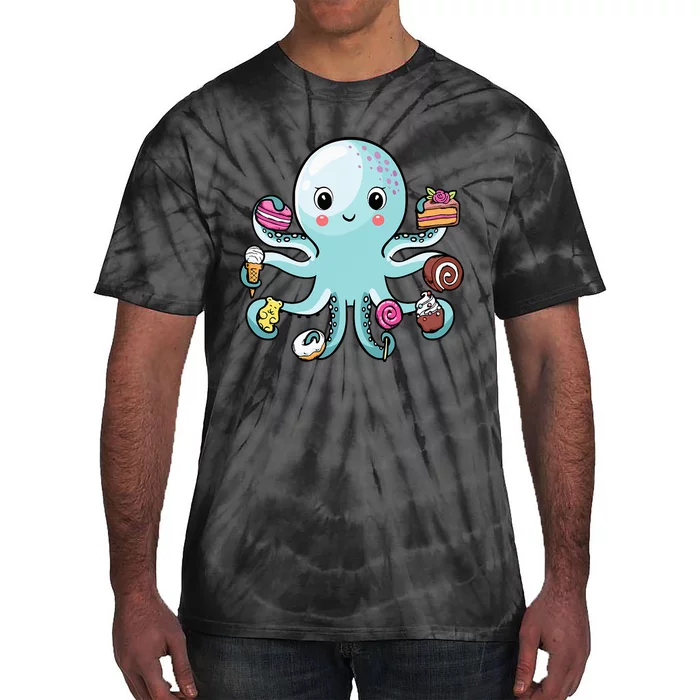 Octopus Octopus Cake Tentacles Marine Animals Children Tie-Dye T-Shirt