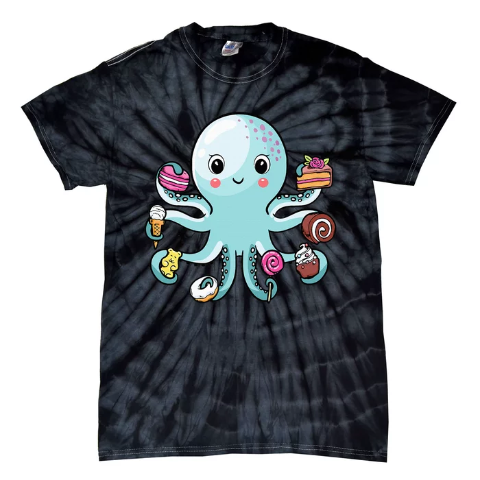 Octopus Octopus Cake Tentacles Marine Animals Children Tie-Dye T-Shirt