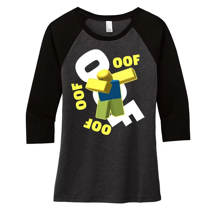 OOF Dancing Dabbing Noob Women's Tri-Blend 3/4-Sleeve Raglan Shirt