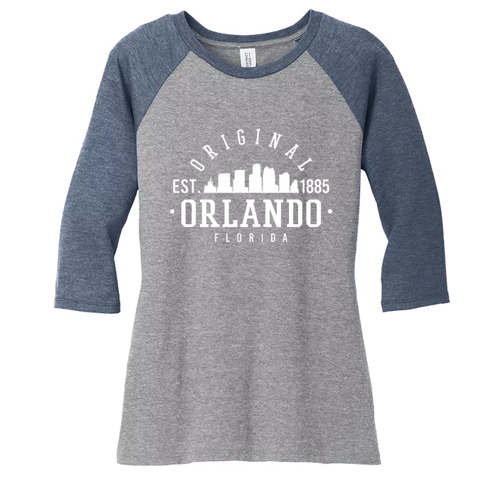 Original Orlando Florida Est 1885 Women's Tri-Blend 3/4-Sleeve Raglan Shirt