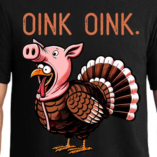 Oink Oink Funny Thanksgiving Turkey In A Pig Disguise Pajama Set