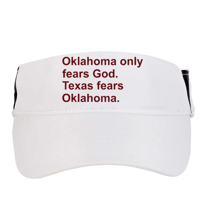 Oklahoma Only Fears God Texas Fears Oklahoma Adult Drive Performance Visor