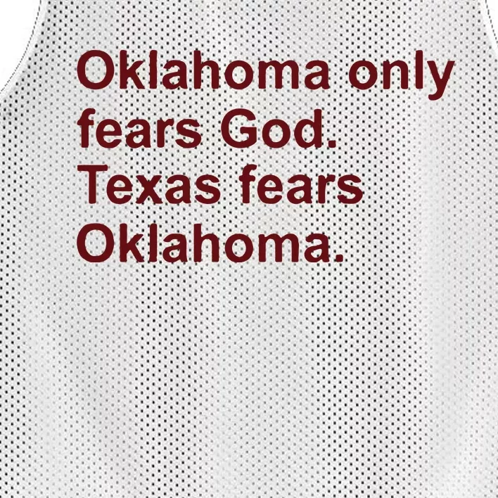 Oklahoma Only Fears God Texas Fears Oklahoma Mesh Reversible Basketball Jersey Tank