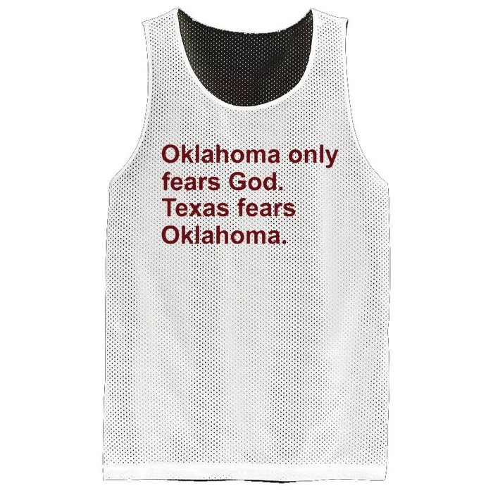 Oklahoma Only Fears God Texas Fears Oklahoma Mesh Reversible Basketball Jersey Tank