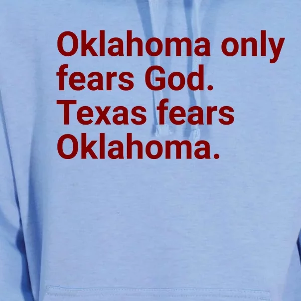 Oklahoma Only Fears God Texas Fears Oklahoma Unisex Surf Hoodie