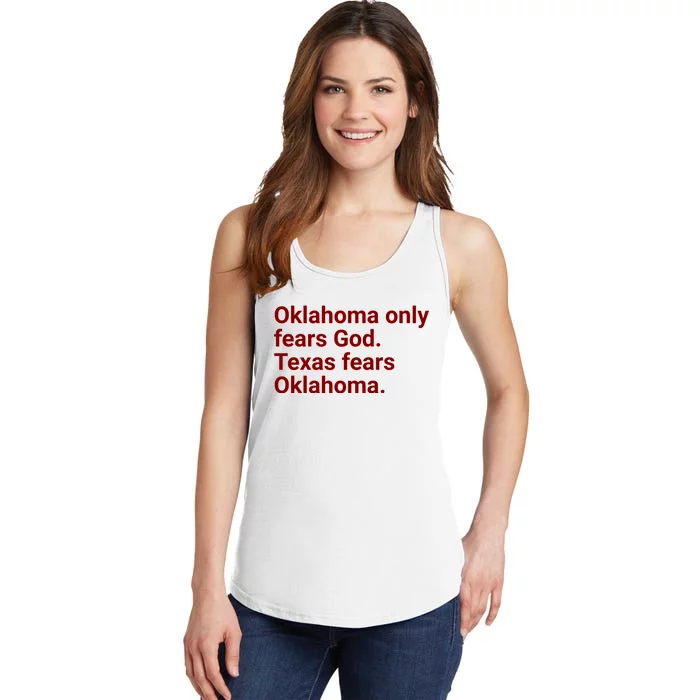 Oklahoma Only Fears God Texas Fears Oklahoma Ladies Essential Tank