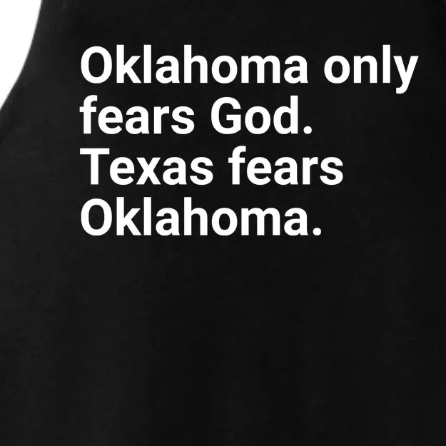 Oklahoma Only Fears God Texas Fears Oklahoma Ladies Tri-Blend Wicking Tank