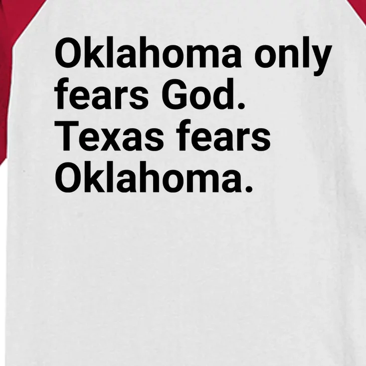 Oklahoma Only Fears God Texas Fears Oklahoma Kids Colorblock Raglan Jersey