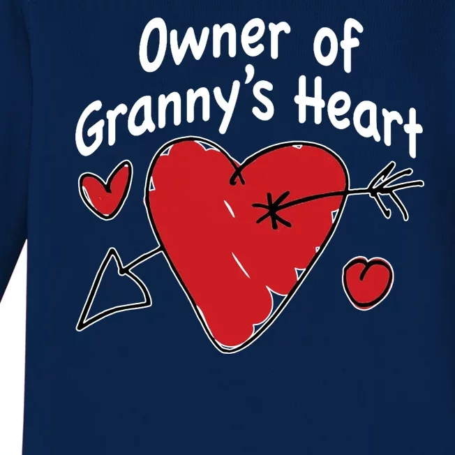 Owner Of Grannys Heart Cute Gift Baby Long Sleeve Bodysuit