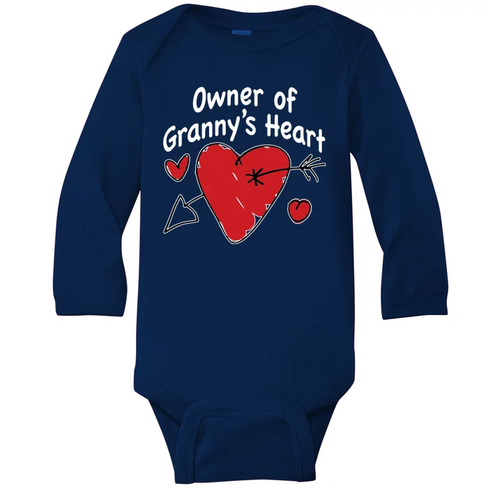 Owner Of Grannys Heart Cute Gift Baby Long Sleeve Bodysuit