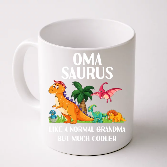 Omasaurus Oma Grandma Saurus Dinosaur Matching Cool Gift Front & Back Coffee Mug