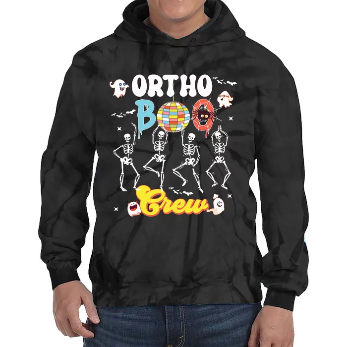 Ortho Orthopedic Halloween Boo Crew Skeleton Dancing Nurse Tie Dye Hoodie