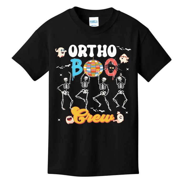 Ortho Orthopedic Halloween Boo Crew Funny Skeleton Dancing Kids T-Shirt