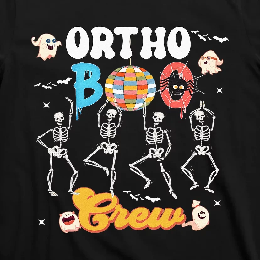 Ortho Orthopedic Halloween Boo Crew Funny Skeleton Dancing T-Shirt