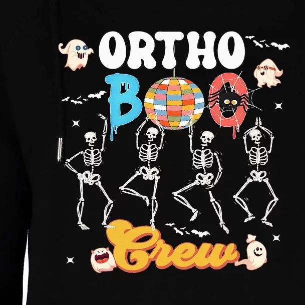 Ortho Orthopedic Halloween Boo Crew Funny Skeleton Dancing Womens Funnel Neck Pullover Hood