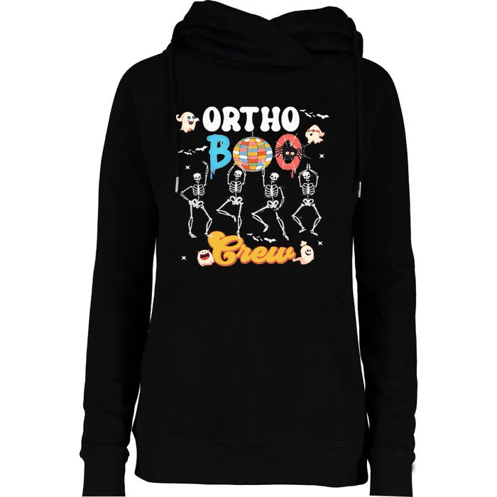 Ortho Orthopedic Halloween Boo Crew Funny Skeleton Dancing Womens Funnel Neck Pullover Hood