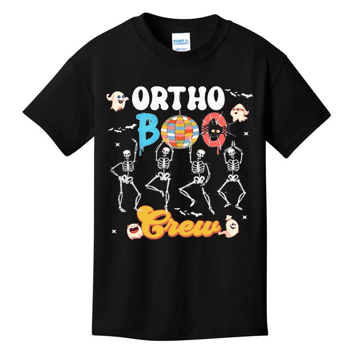 Ortho Orthopedic Halloween Boo Crew Funny Skeleton Dancing Kids T-Shirt