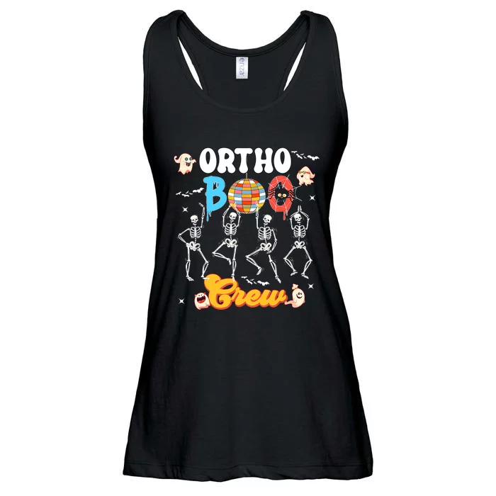 Ortho Orthopedic Halloween Boo Crew Skeleton Dancing Nurse Ladies Essential Flowy Tank