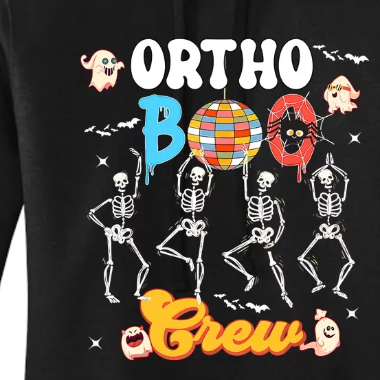 Ortho Orthopedic Halloween Boo Crew Skeleton Dancing Nurse Women's Pullover Hoodie