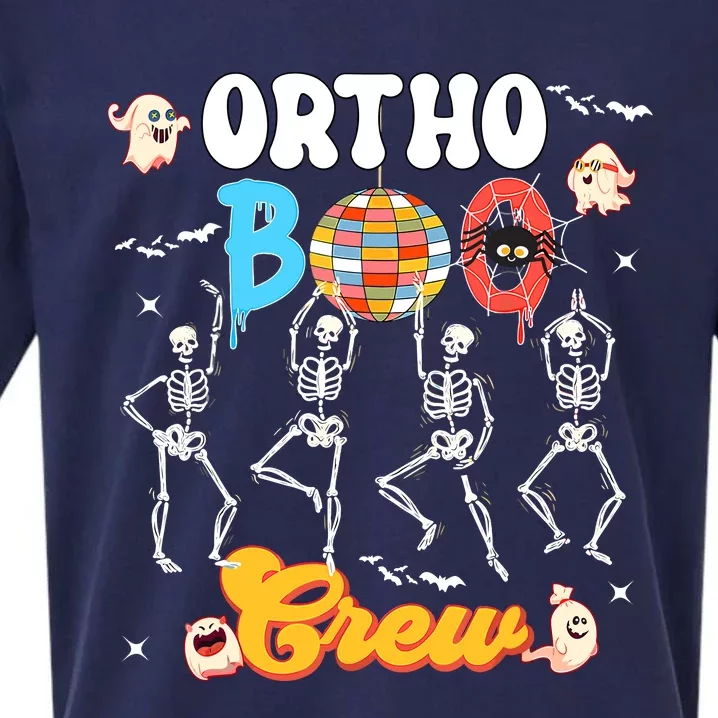 Ortho Orthopedic Halloween Boo Crew Skeleton Dancing Nurse Sueded Cloud Jersey T-Shirt