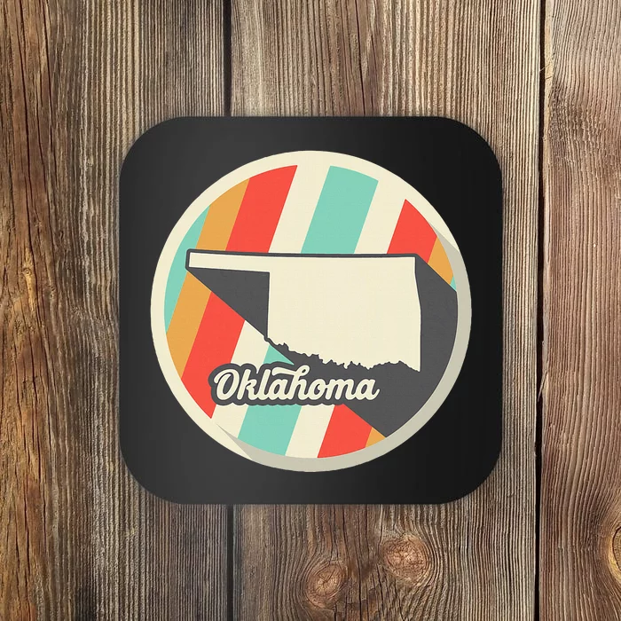 Oklahoma Ok Home State Retro Teal Coaster