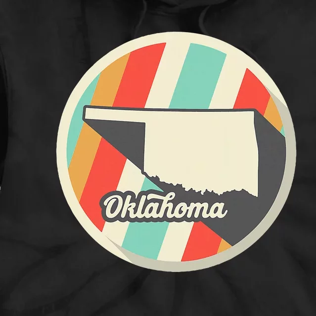 Oklahoma Ok Home State Retro Teal Tie Dye Hoodie