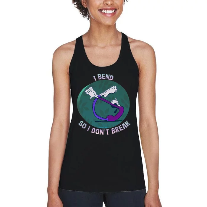 Olive Oyl I BEND SO I DONT BREAK Yoga For Humanity Day Women's Racerback Tank