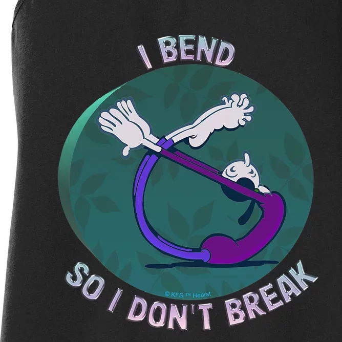 Olive Oyl I BEND SO I DONT BREAK Yoga For Humanity Day Women's Racerback Tank