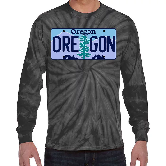 Oregon OR License Plate Classic Tie-Dye Long Sleeve Shirt