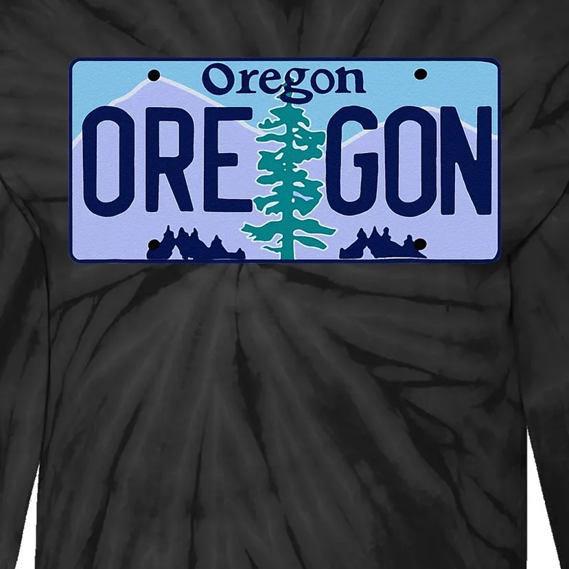 Oregon OR License Plate Classic Tie-Dye Long Sleeve Shirt