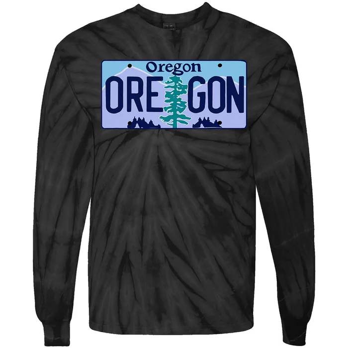 Oregon OR License Plate Classic Tie-Dye Long Sleeve Shirt