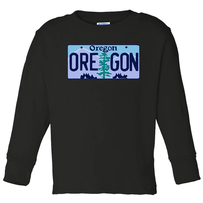 Oregon OR License Plate Classic Toddler Long Sleeve Shirt