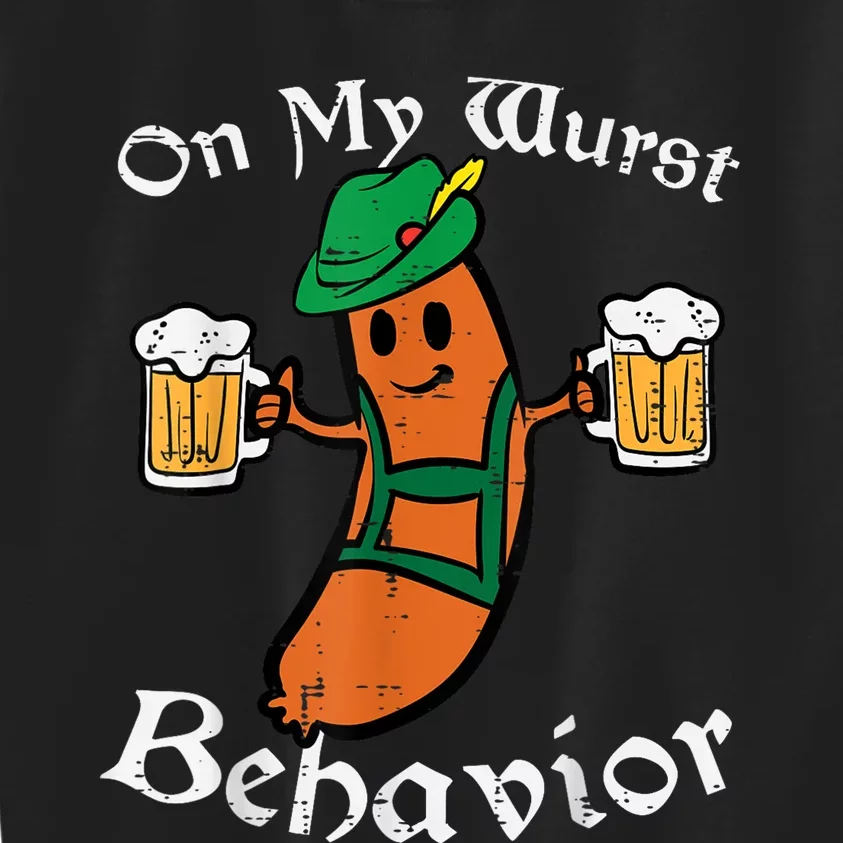 Oktoberfest On My Wurst Behavior Funny German Kids Sweatshirt