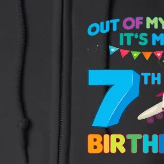 Out of my way it's my 7th birthday aviation airplane Full Zip Hoodie