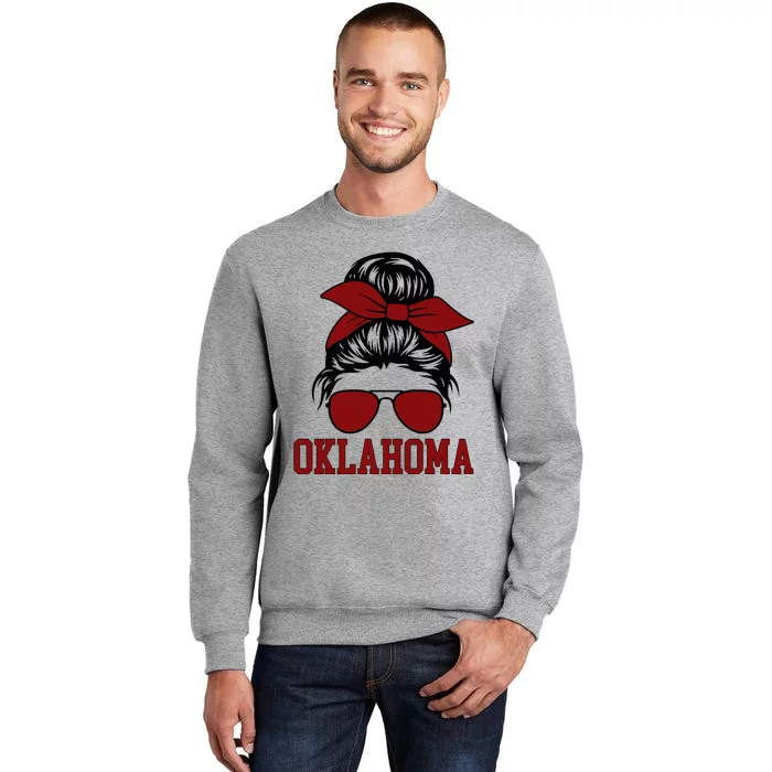 Oklahoma Ok Messy Bun Varsity Sports Tall Sweatshirt