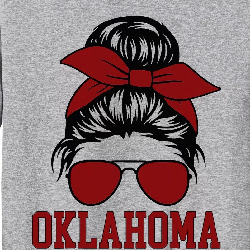 Oklahoma Ok Messy Bun Varsity Sports Tall Sweatshirt