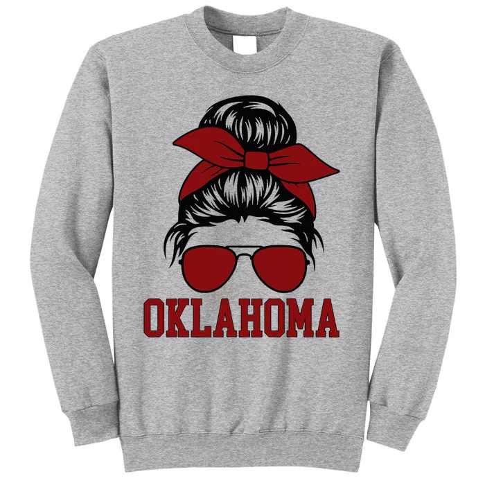 Oklahoma Ok Messy Bun Varsity Sports Tall Sweatshirt