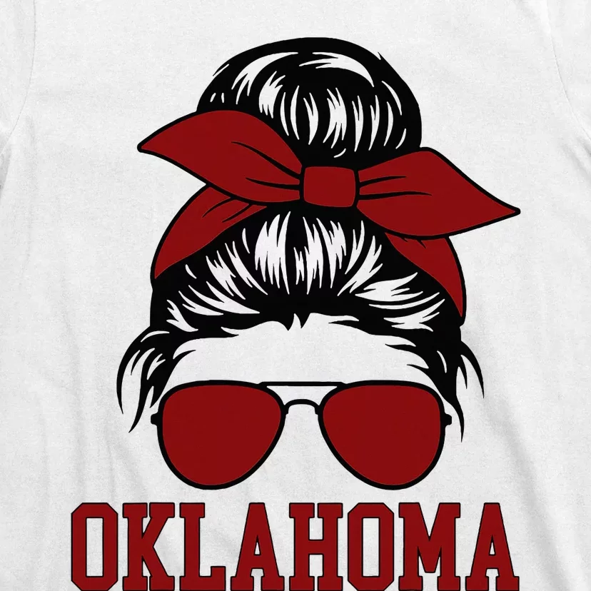 Oklahoma Ok Messy Bun Varsity Sports T-Shirt