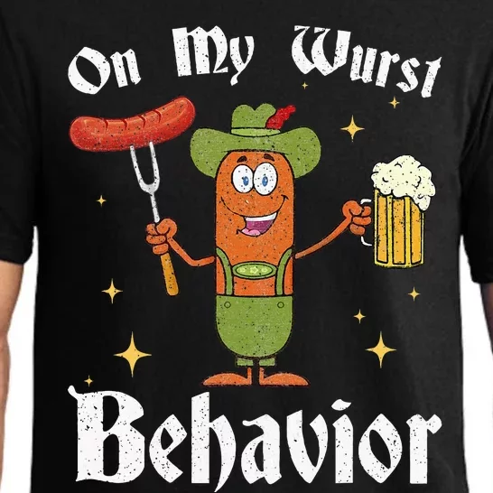 Oktoberfest On My Wurst Behavior Funny German Pajama Set