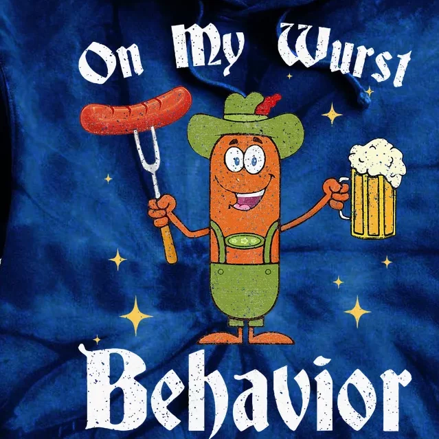 Oktoberfest On My Wurst Behavior Funny German Tie Dye Hoodie